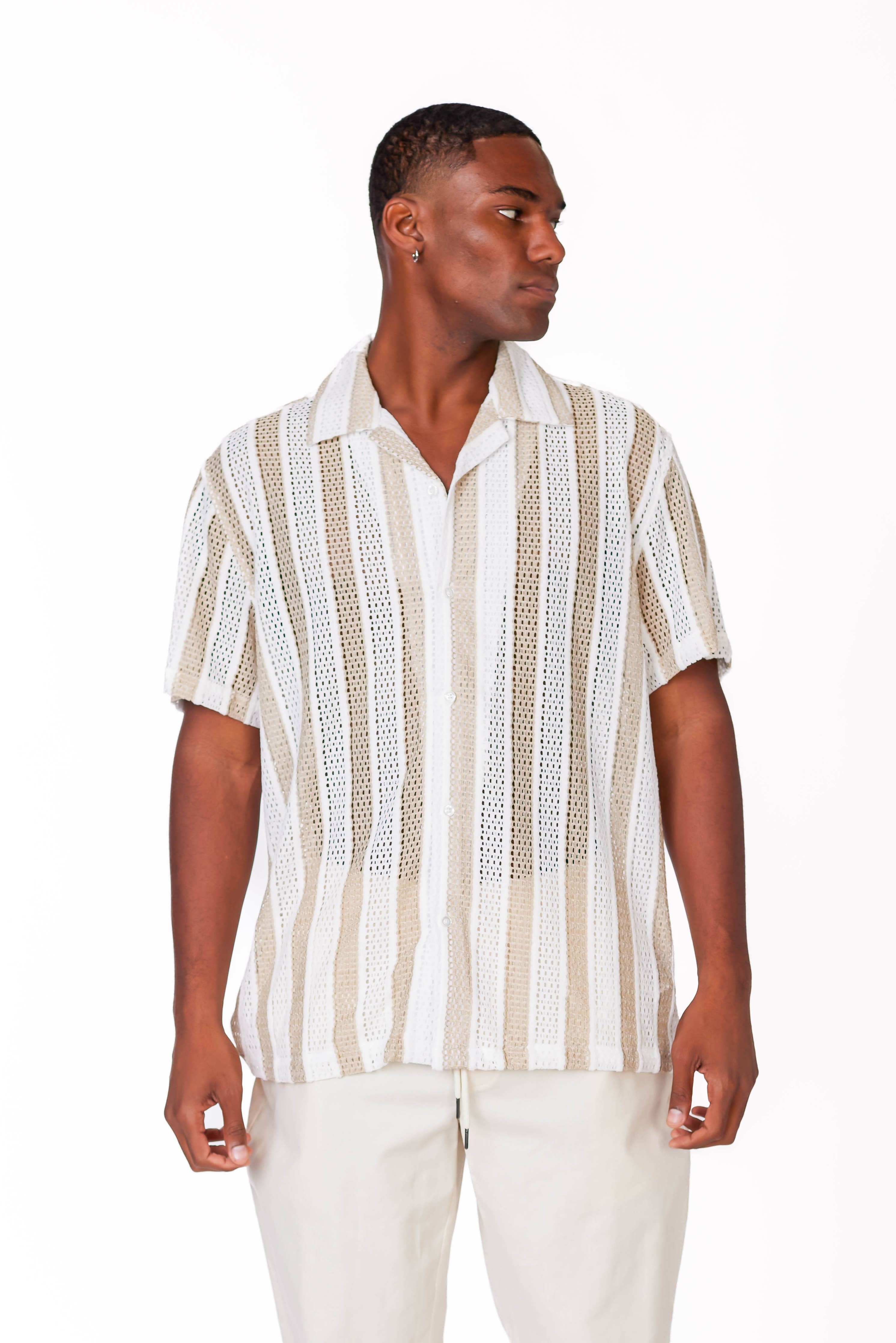 Men's Crochet Short Sleeve Shirt