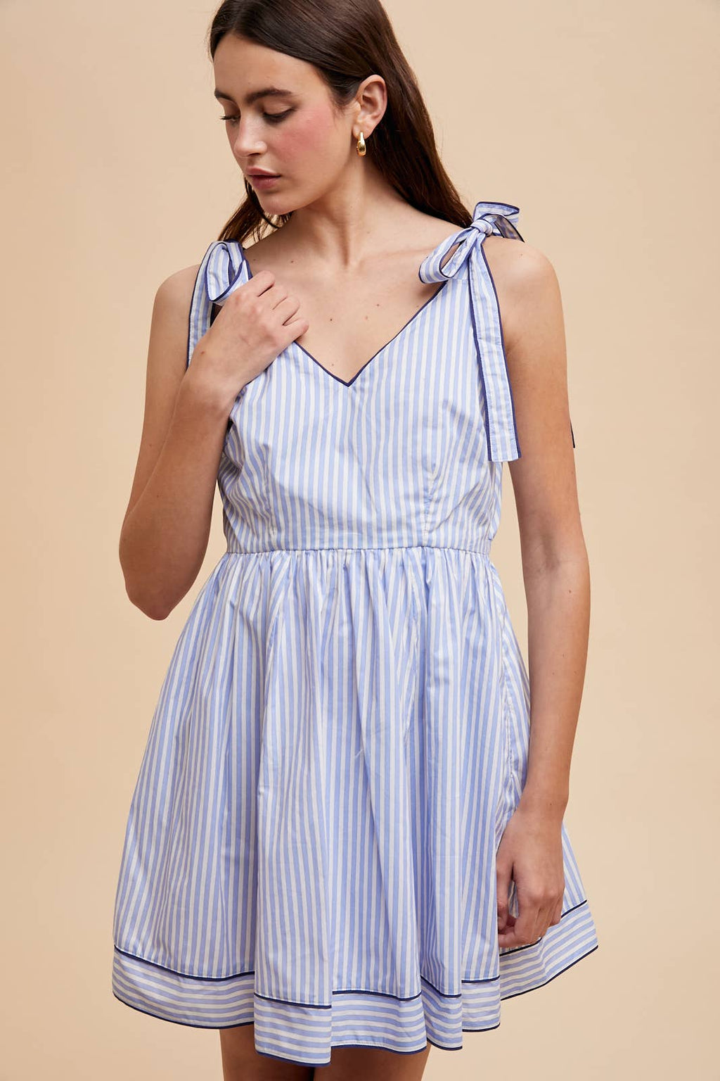 Nautical Striped Contrast Mini Dress