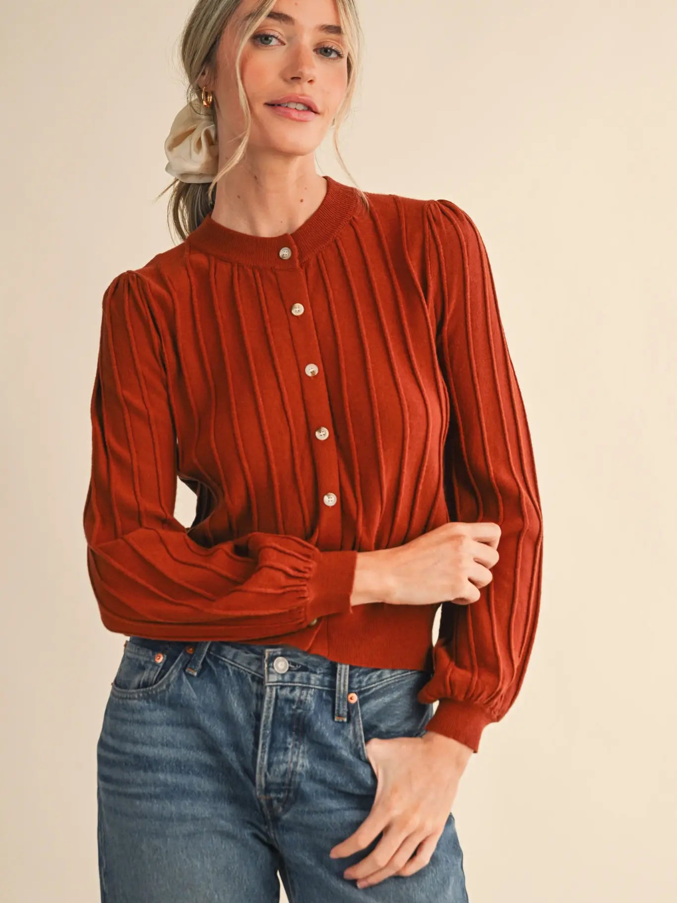 Ribbed Sweater Cardigan