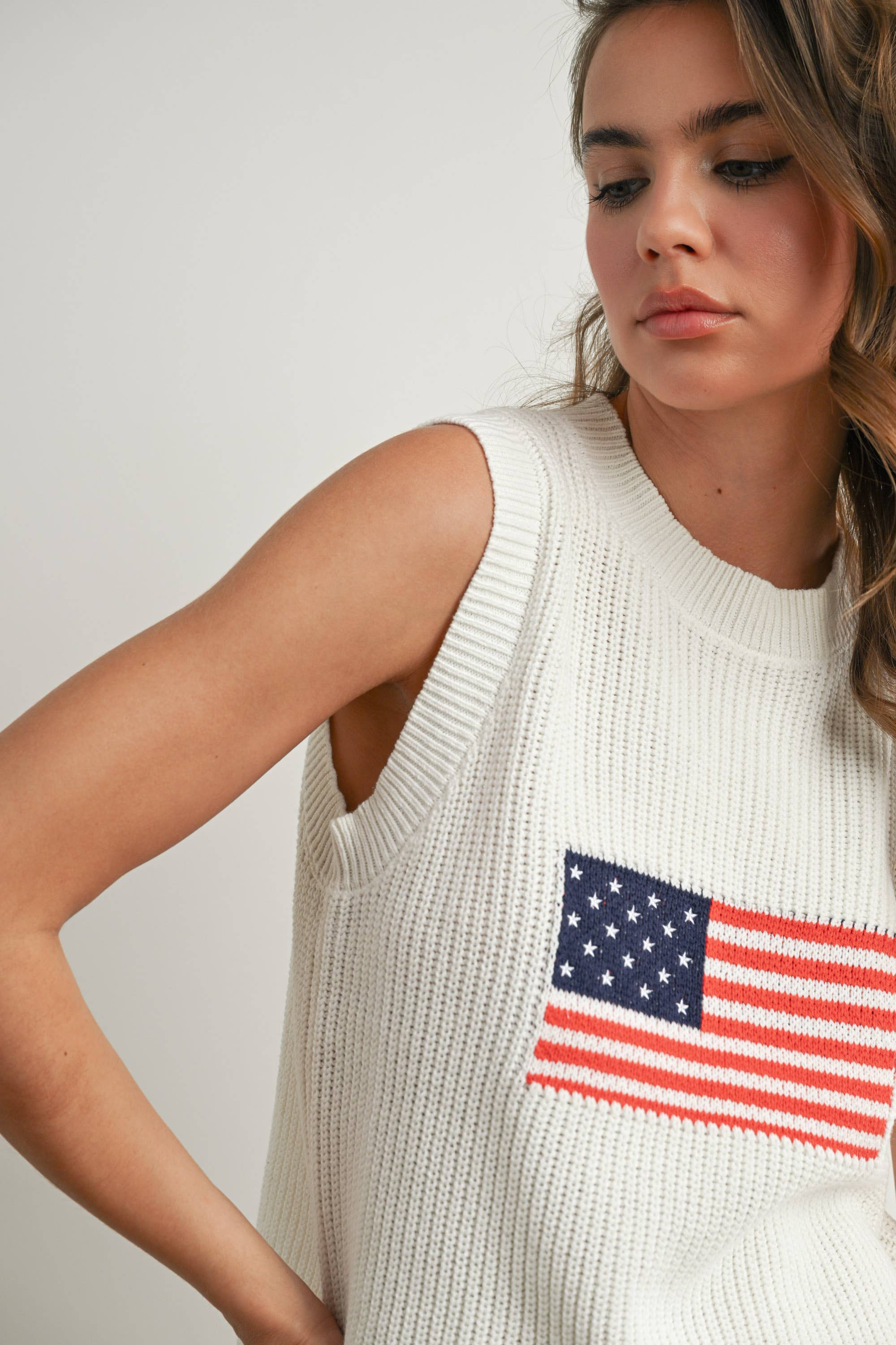 Flag Sleeveless Sweater