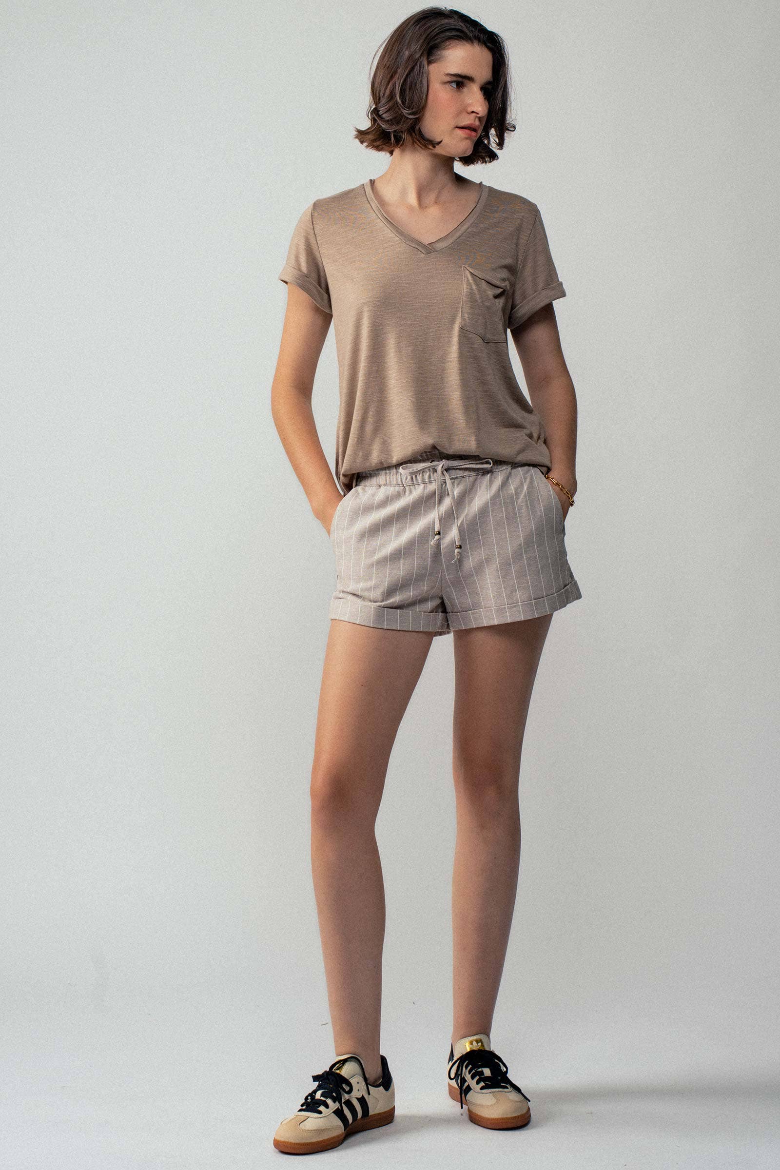 Relaxed Fit Linen Blend Shorts