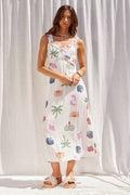 Ruffle Strap Midi Dress