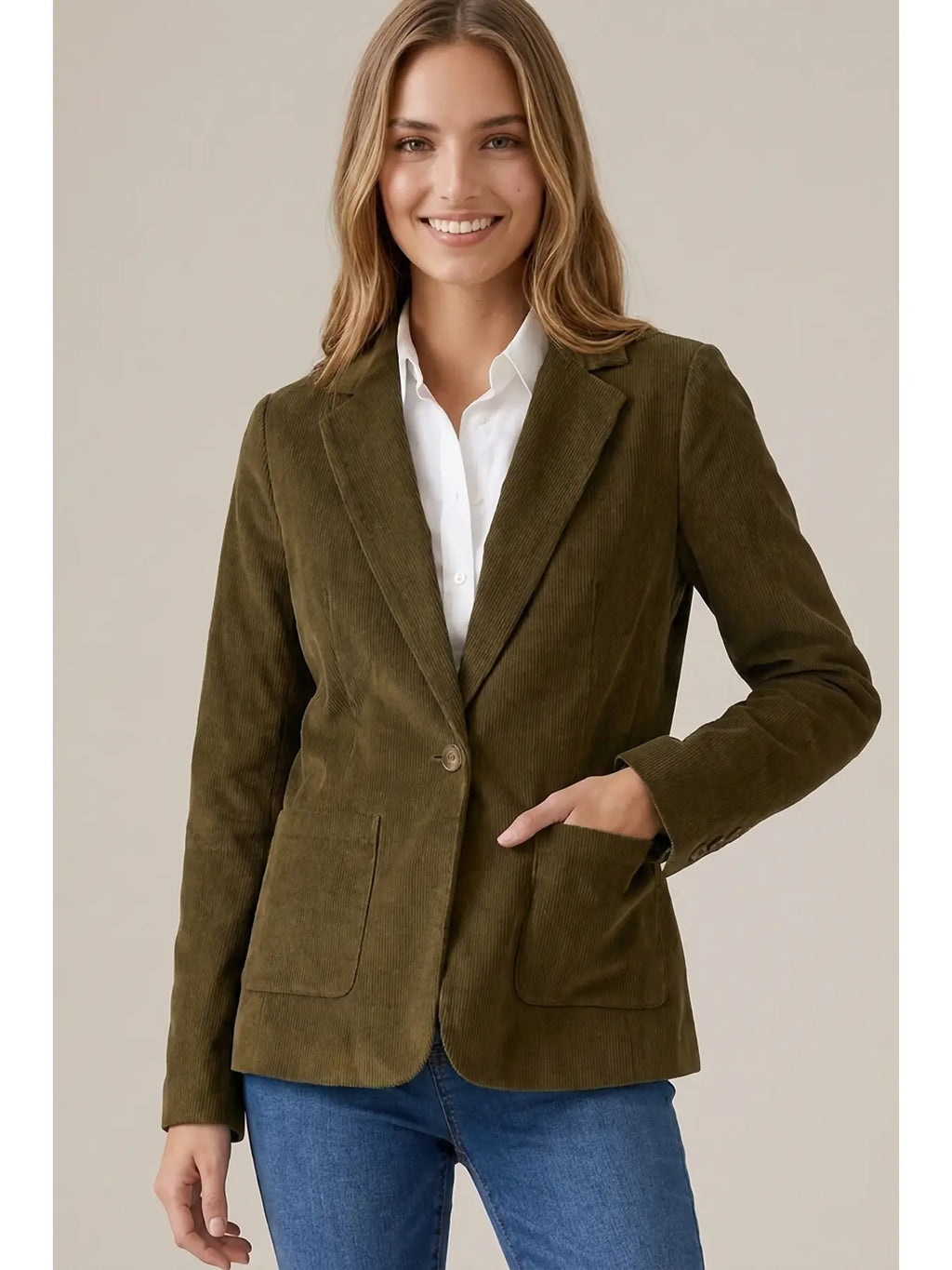 Olive Corduroy Blazer
