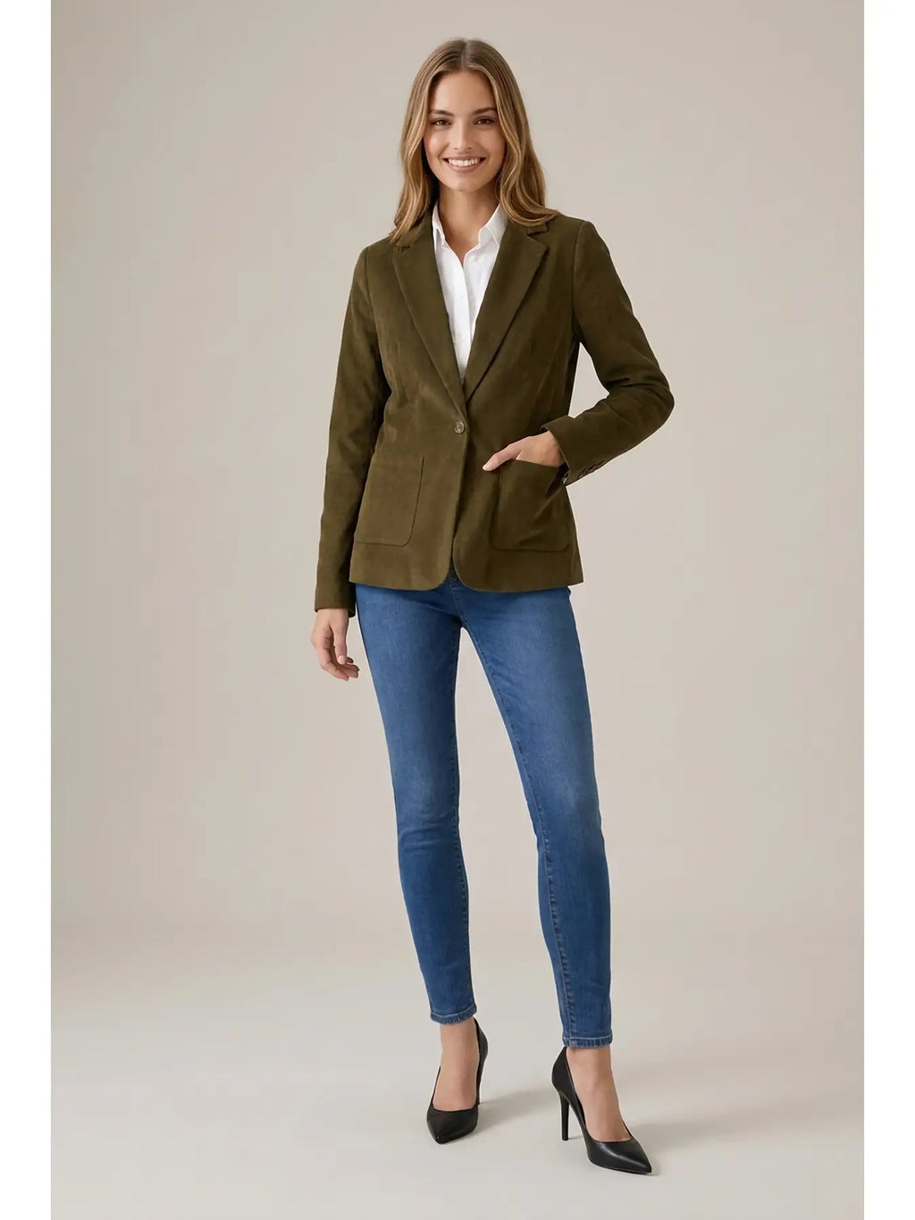 Olive Corduroy Blazer