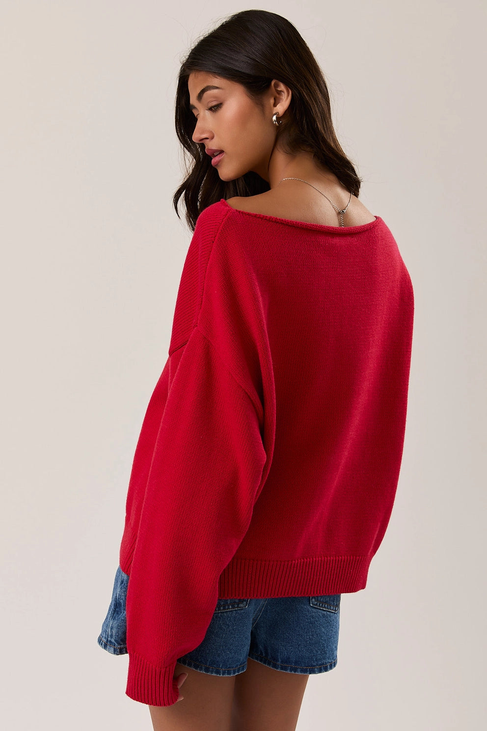 Boat Neck Sweater Top