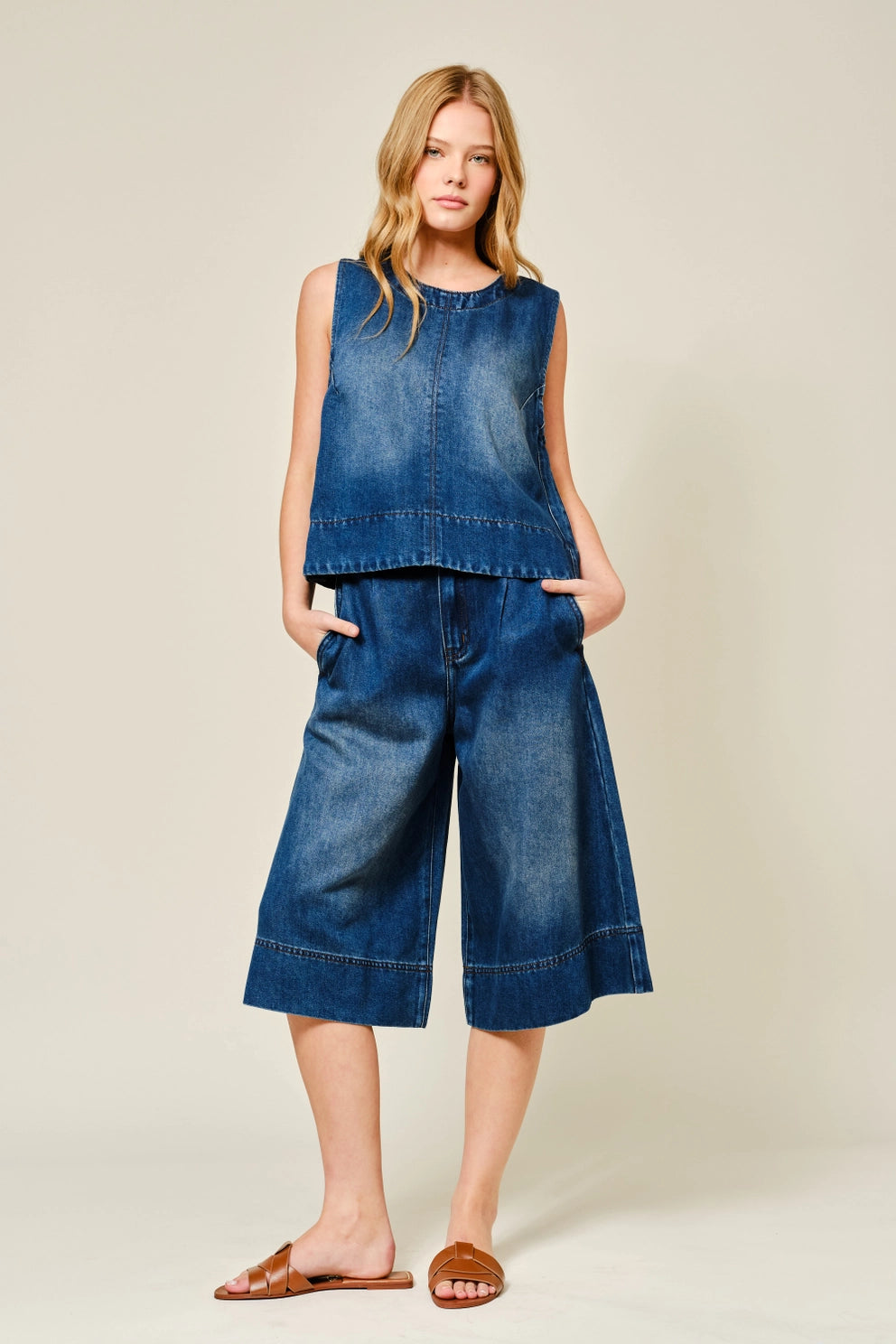Super Soft Denim Sleeveless Top