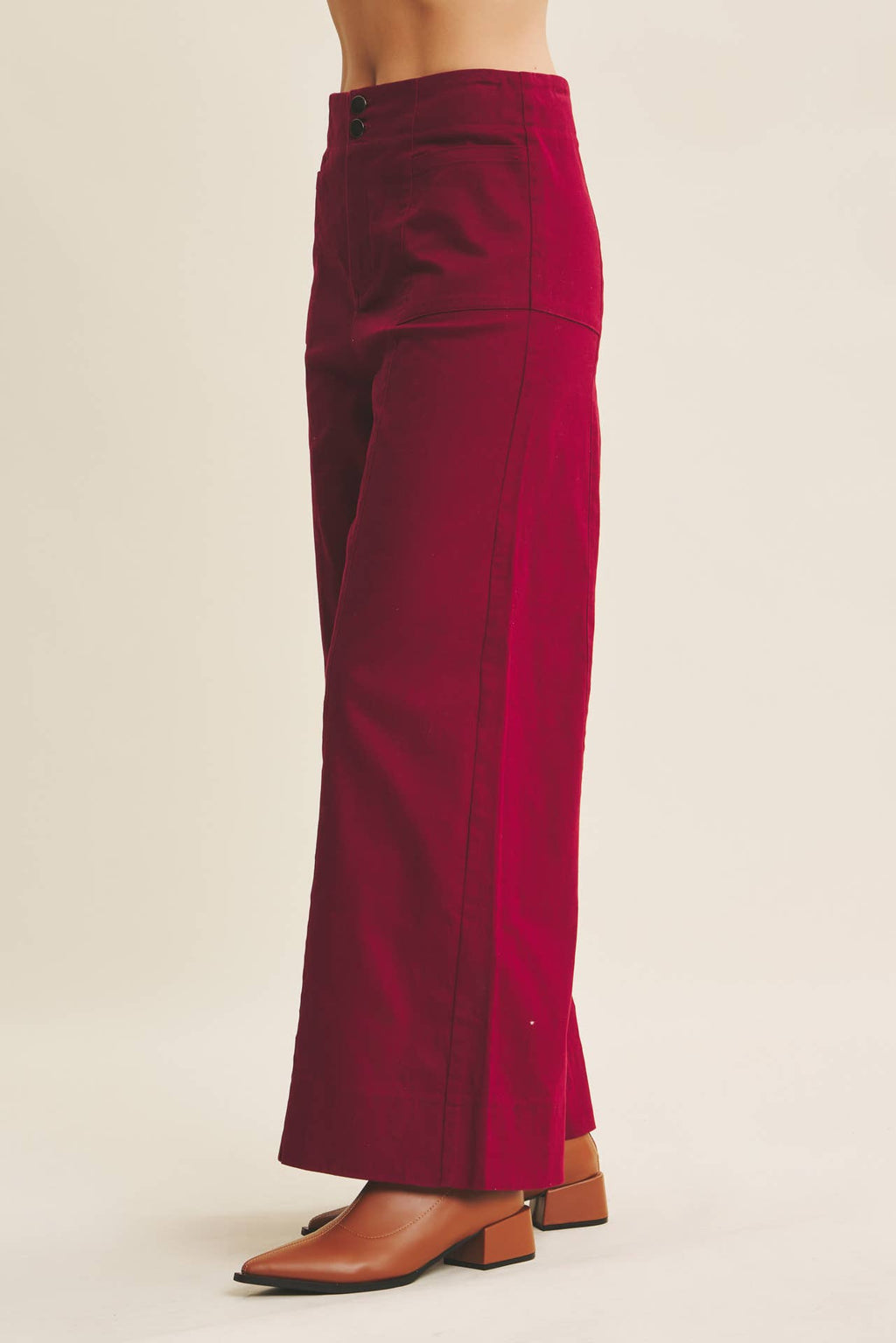 Flattering Stretchy Wide-Leg Ankle Length Pants