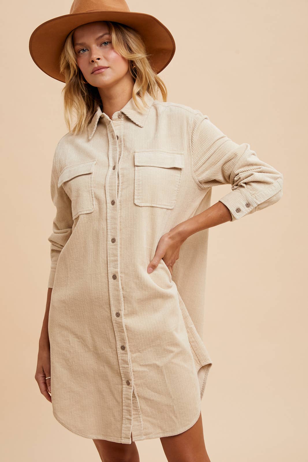 Garment Washed Corduroy Duster