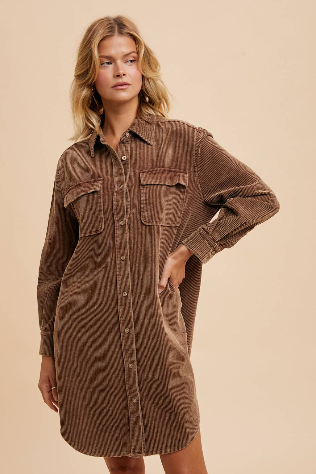 Garment Washed Corduroy Duster