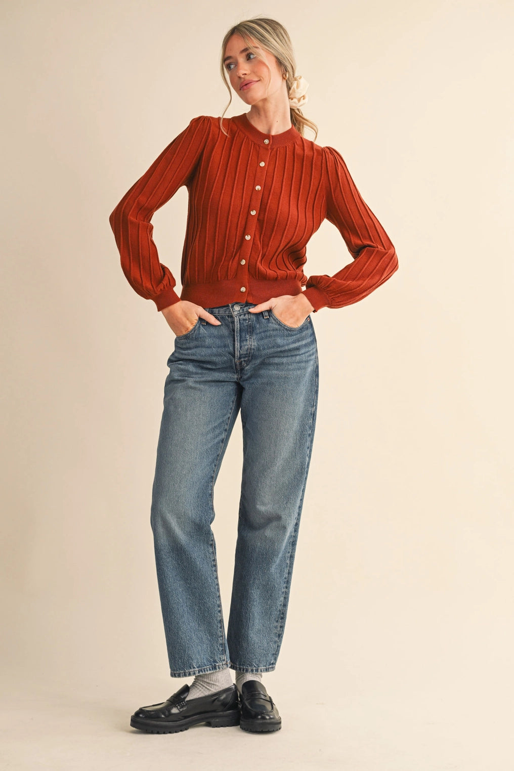 Ribbed Sweater Cardigan