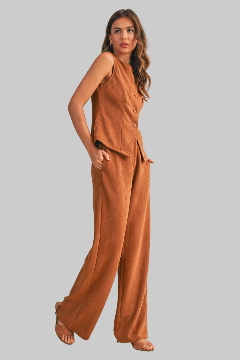Camel Vest & Pant Set