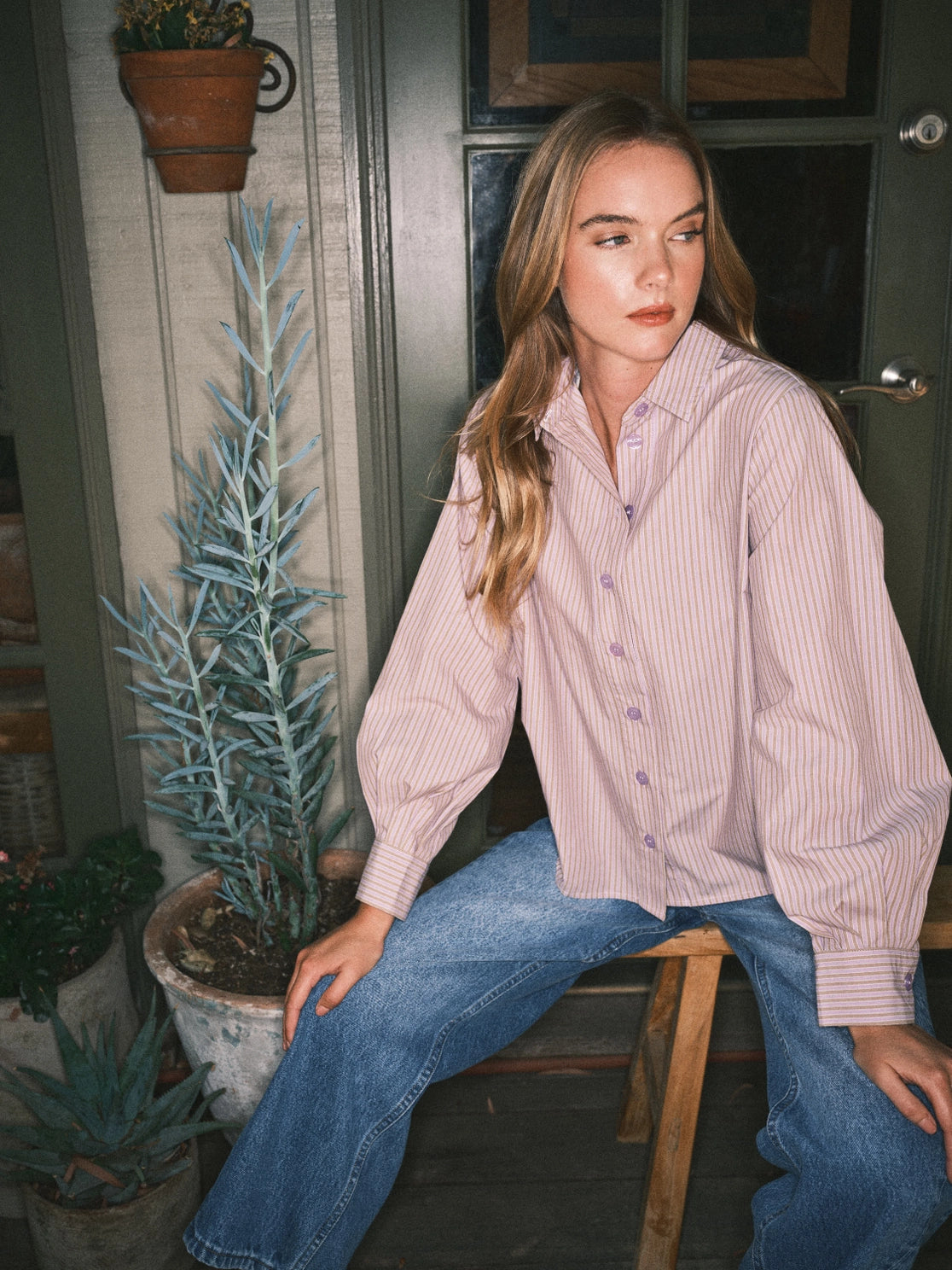 Soft Washed Striped Cotton Shirt