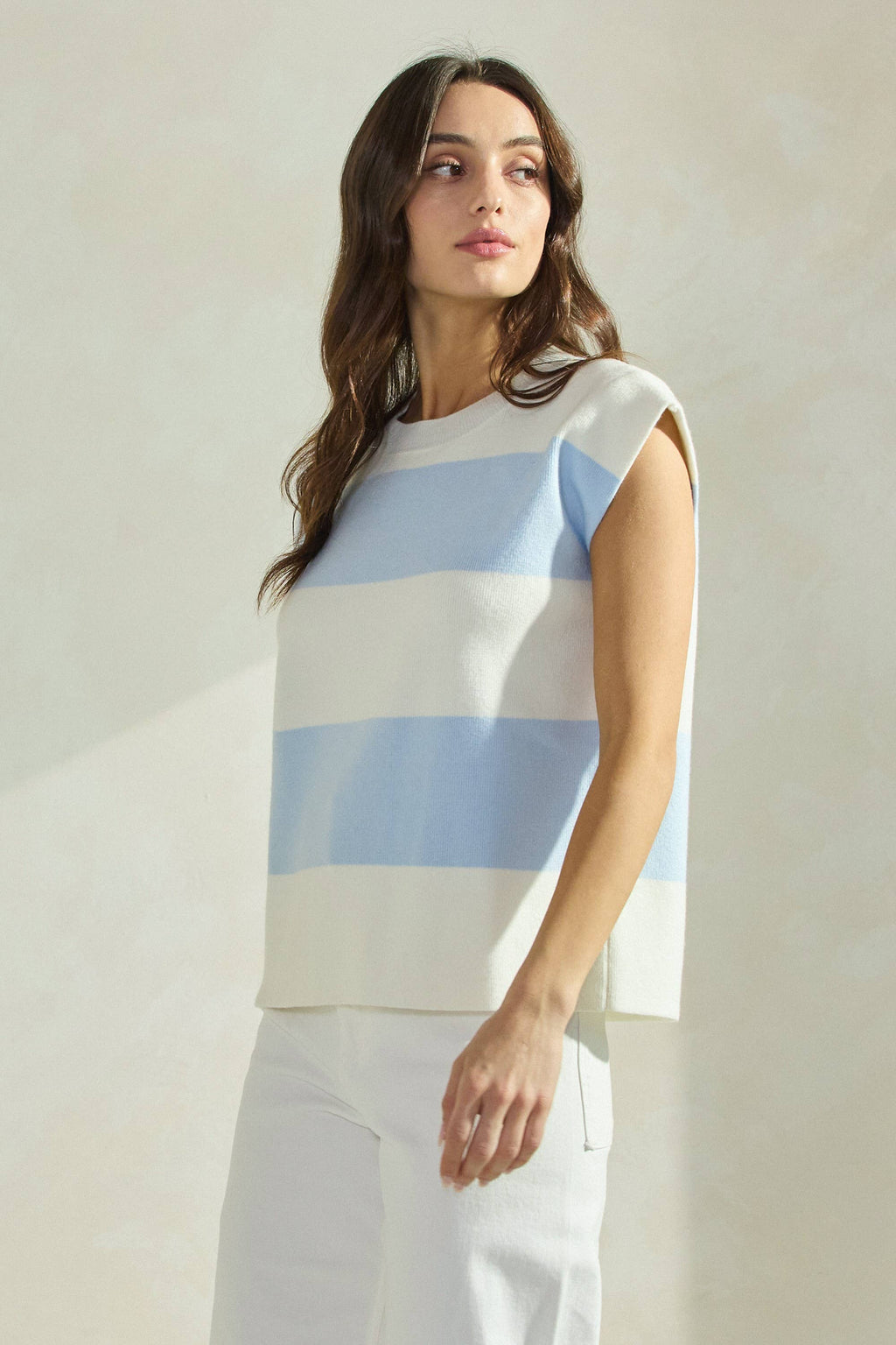 Striped Sleeveless Knit Top