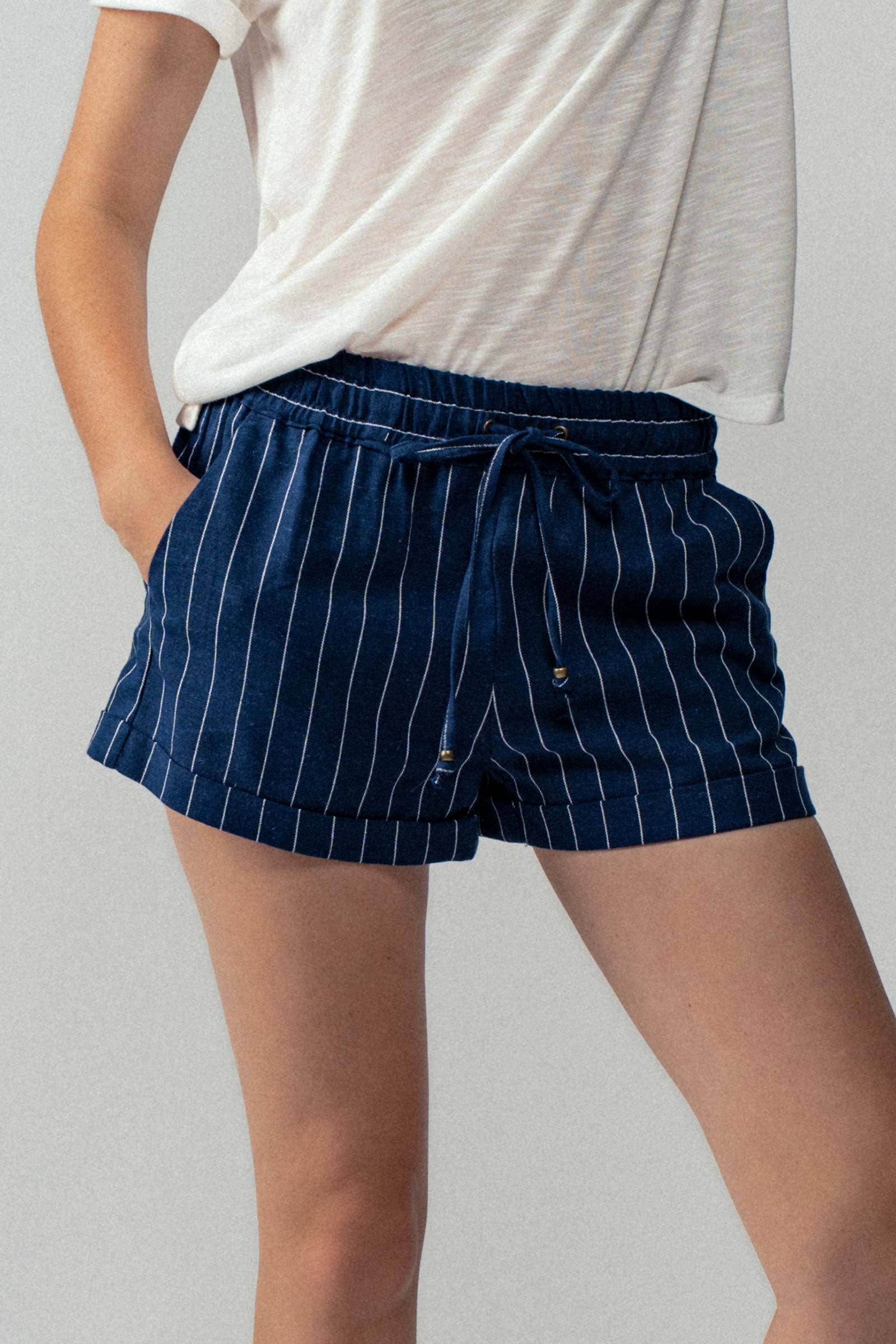 Relaxed Fit Linen Blend Shorts