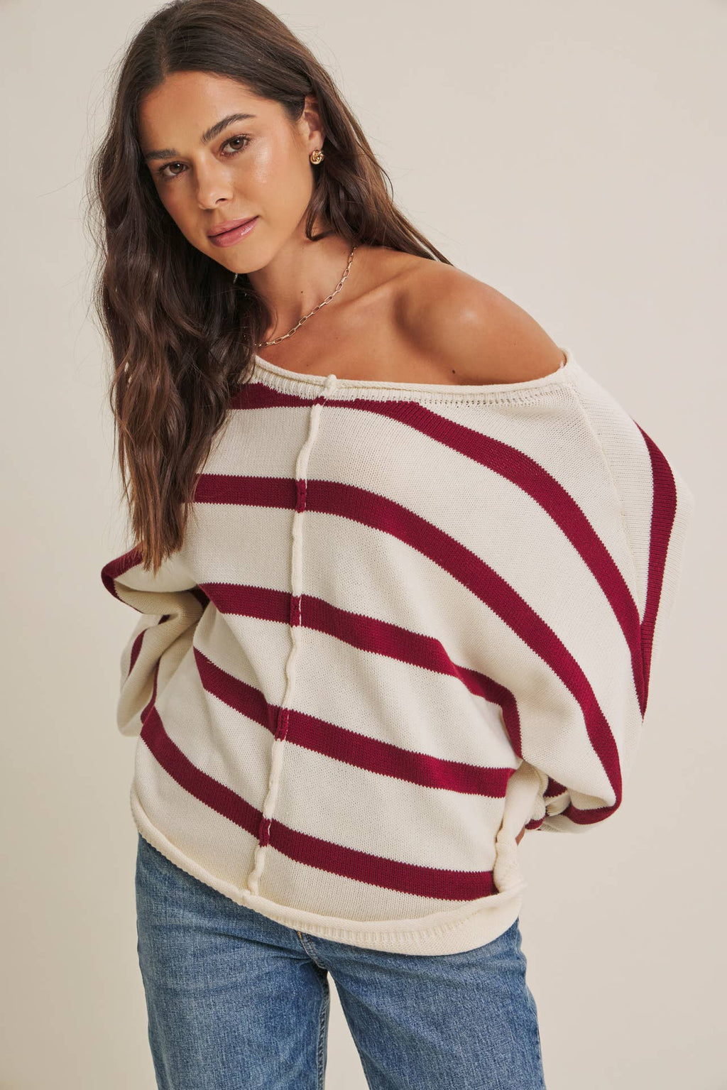 Stripe Slouchy Sweater