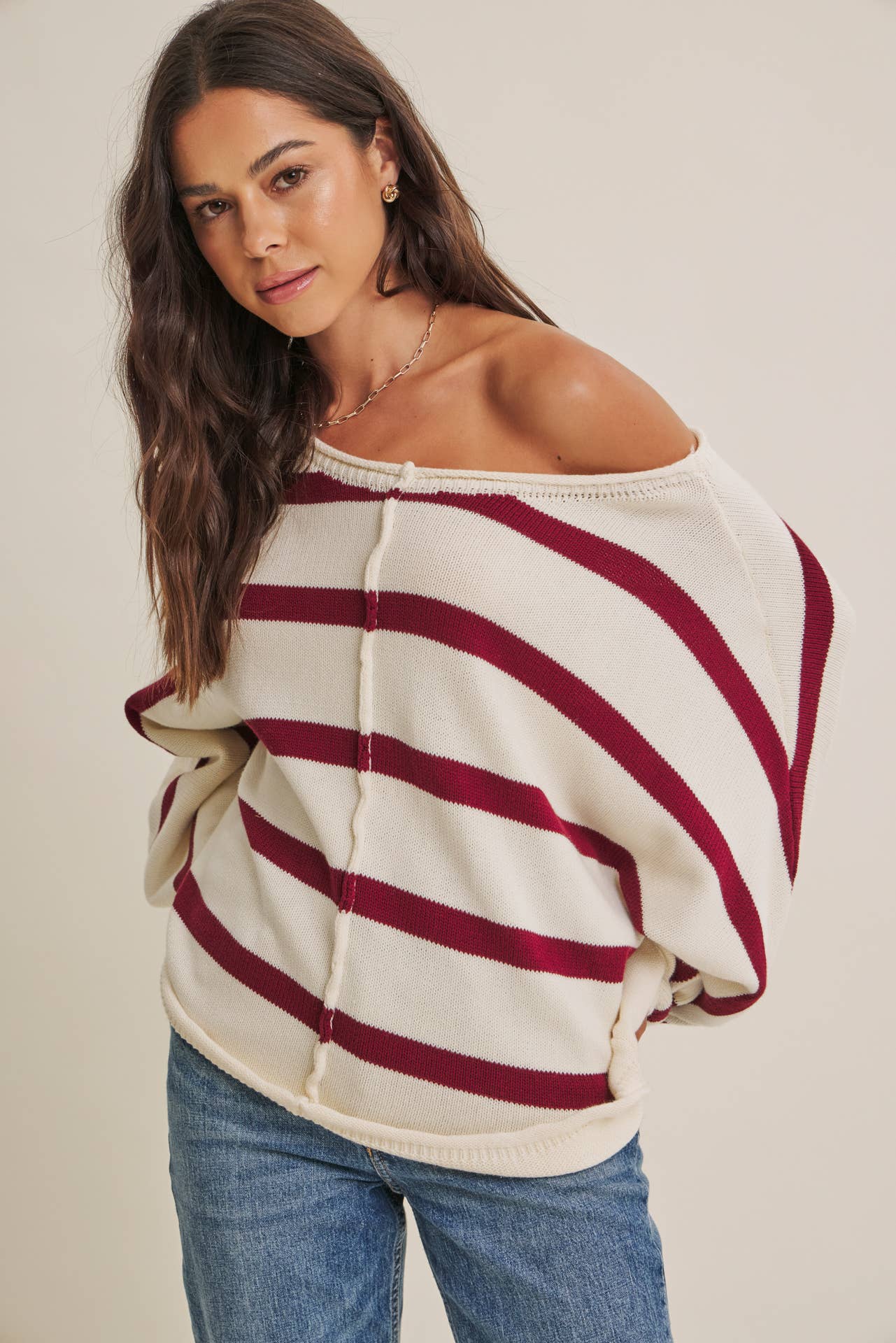 Stripe Slouchy Sweater