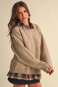 Flannel Collar Sweater