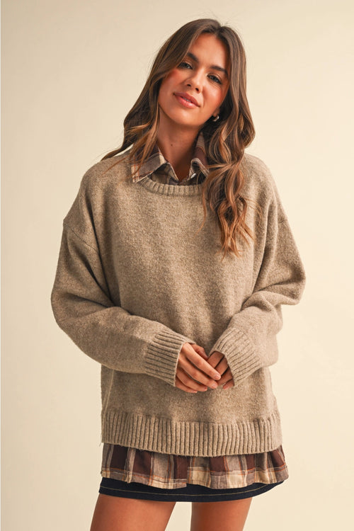 Flannel Collar Sweater