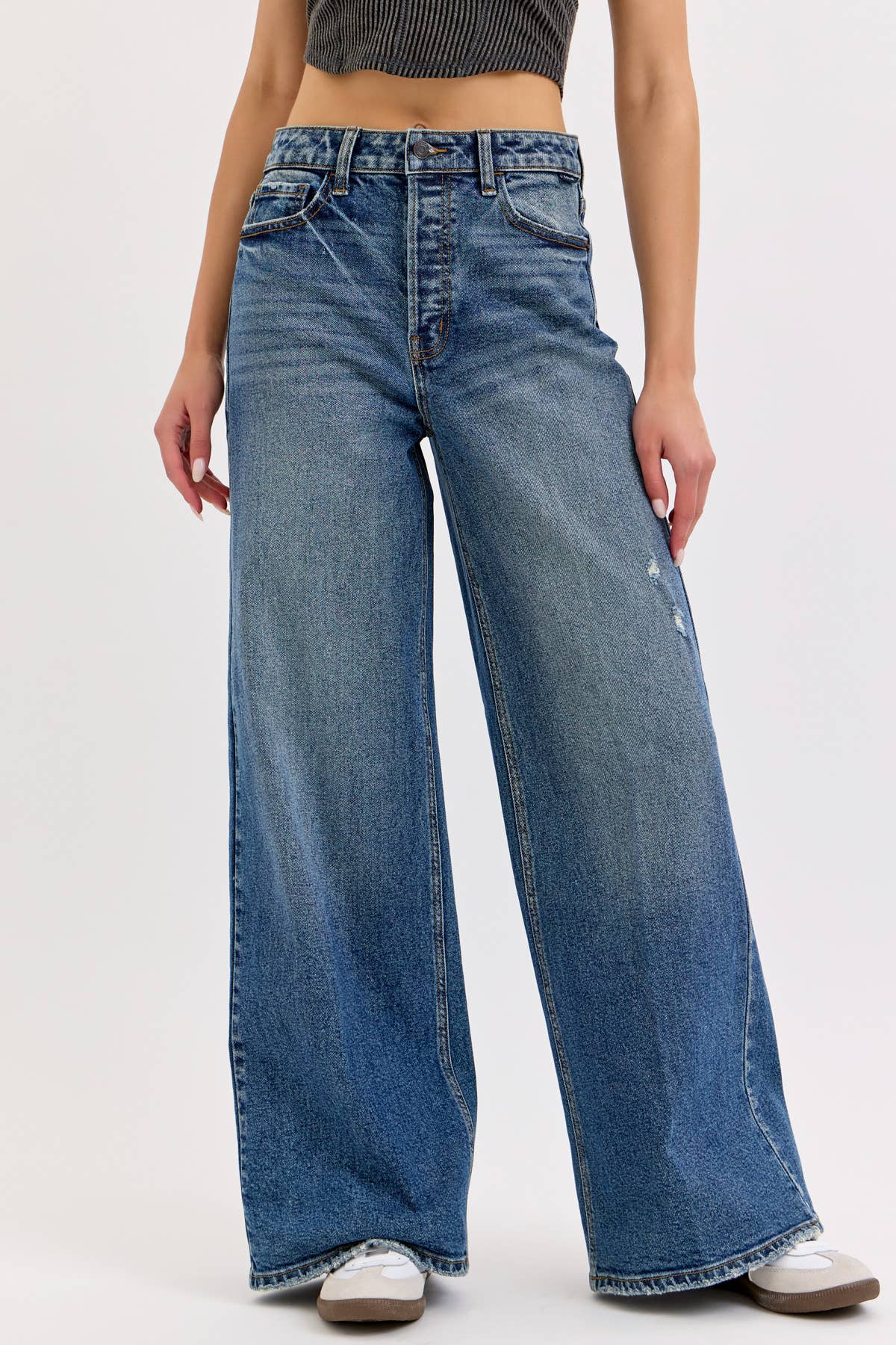 Cello High Rise Wide Leg Jean Dark Wash