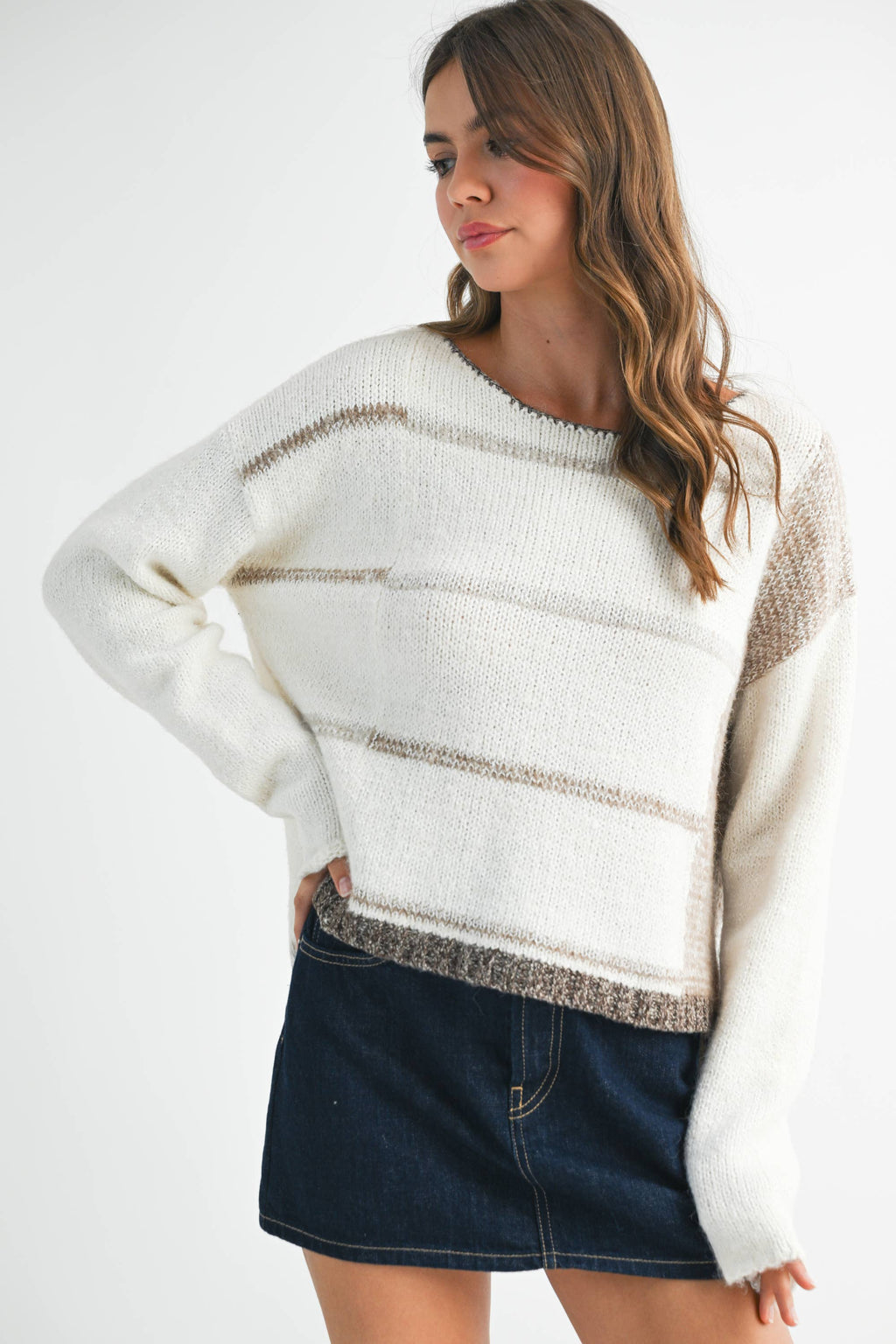 Mona Knit Stripe Pullover Sweater