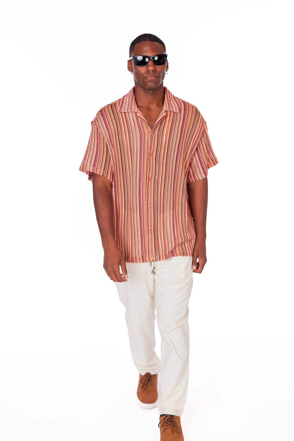 Men's Crochet Short Sleeve Shirt