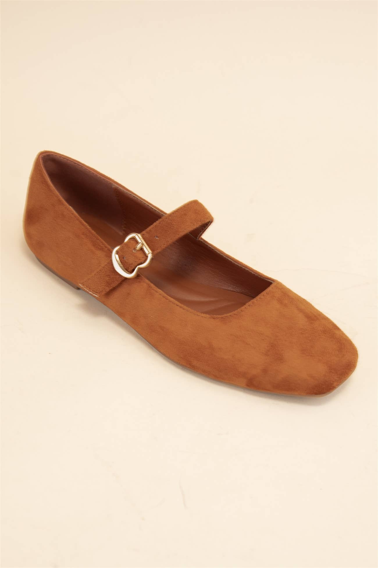 Charlotte Buckled Strap Square Toe Mary Jane Flats