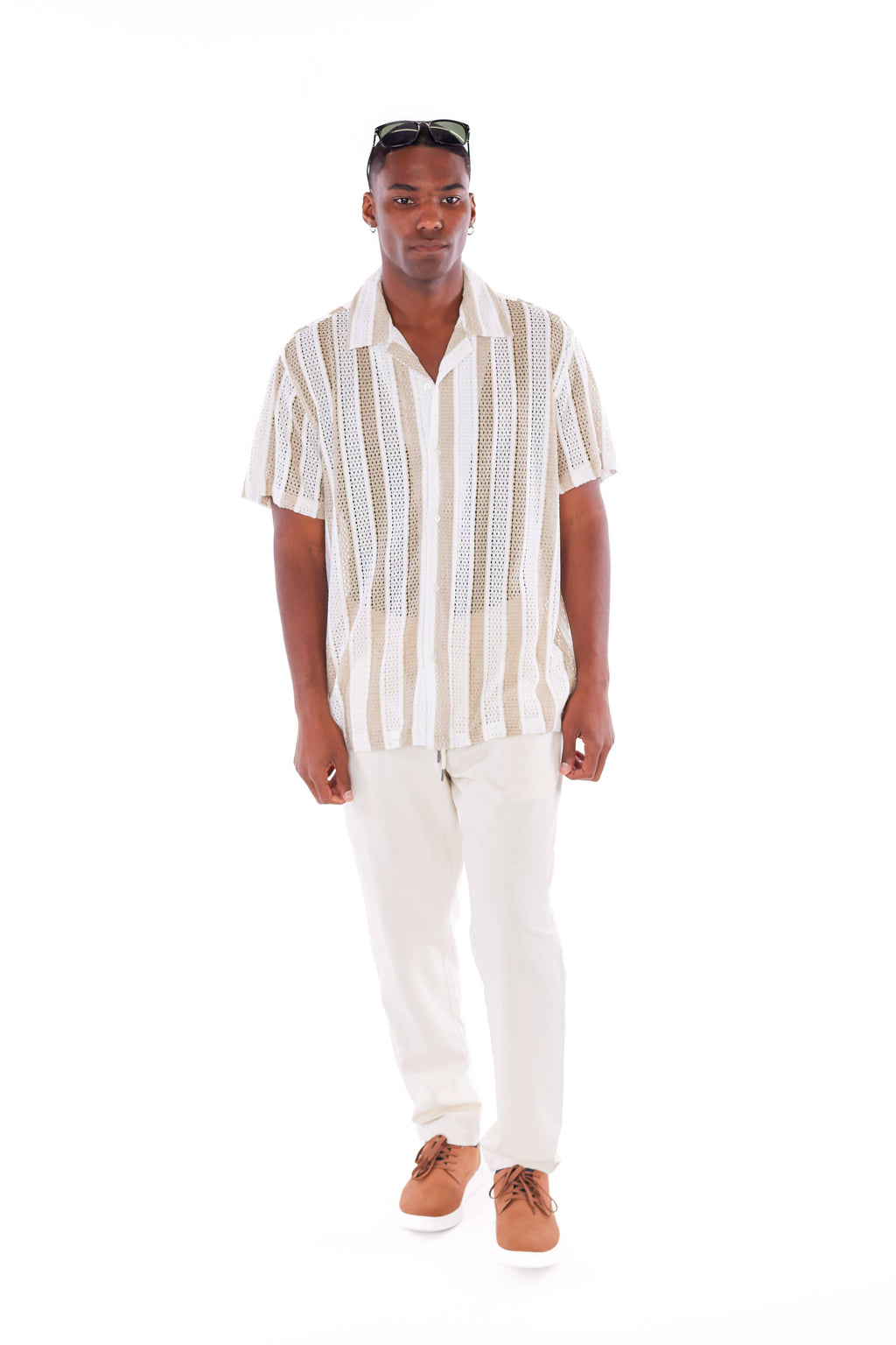 Men's Crochet Short Sleeve Shirt