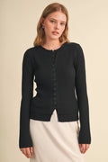 Ribbed Layered Sweater Cardigan