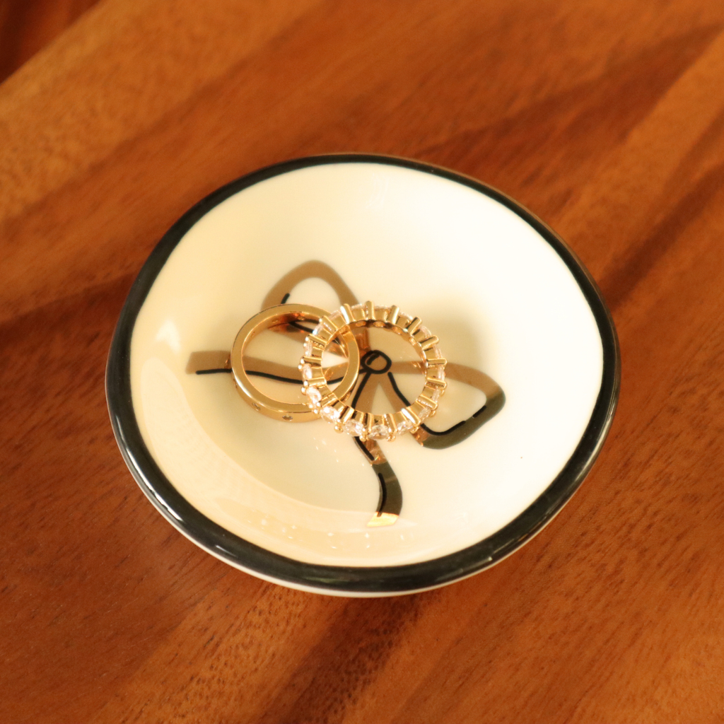 Ring Dish Gold Bow