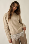 Lace Layered Hem Sweater