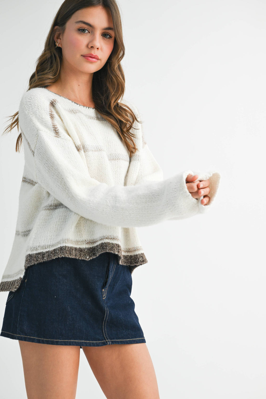 Mona Knit Stripe Pullover Sweater