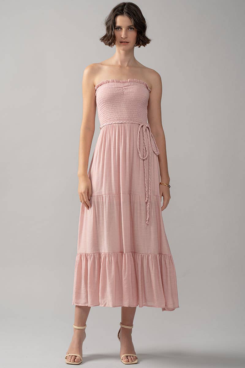 Smocked Tiered Ruffle Maxi Dress