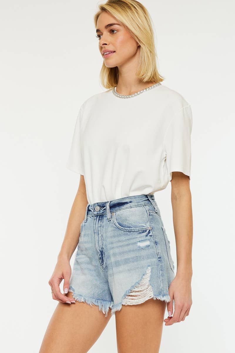 Comfort Waist High Rise Mom Shorts