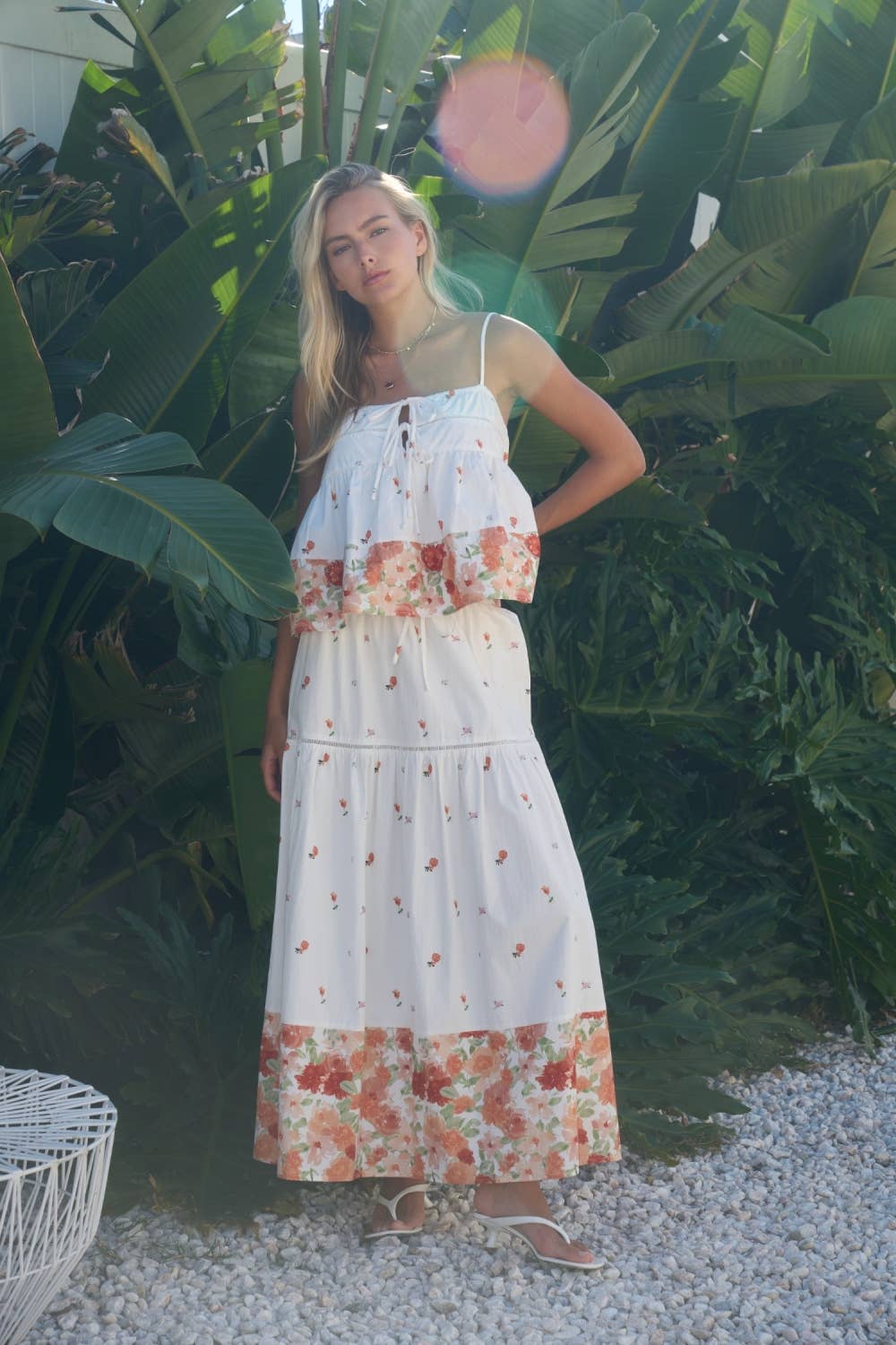 Ivory Floral Cami/Skirt Set