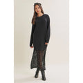 Romance Lace Layered Sweater Maxi