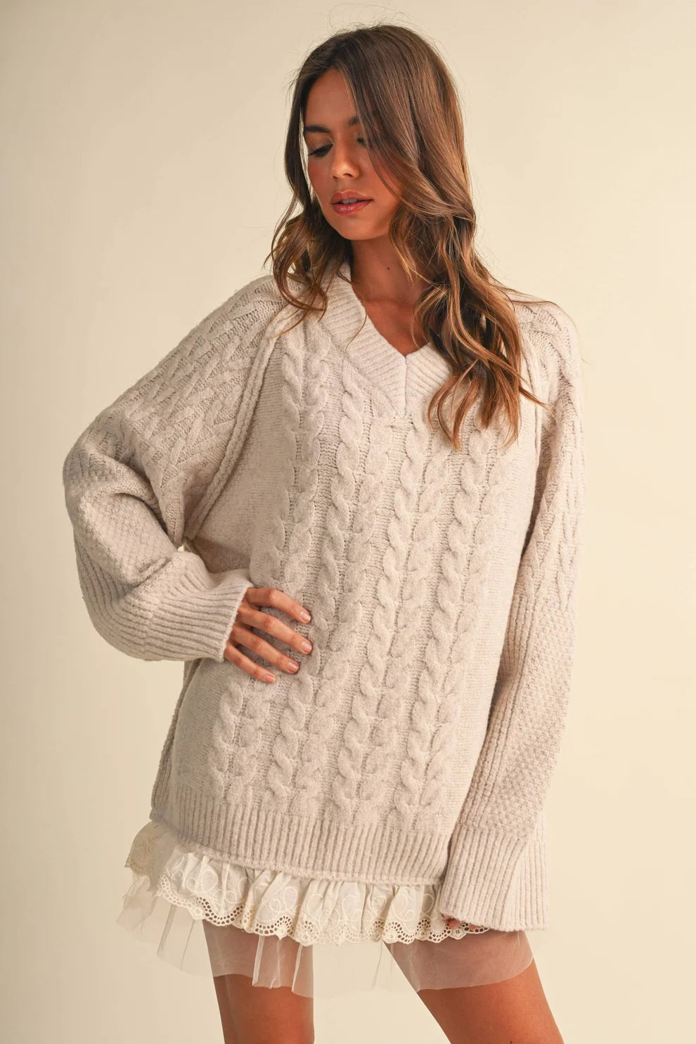 Cable Sweater Mini Dress