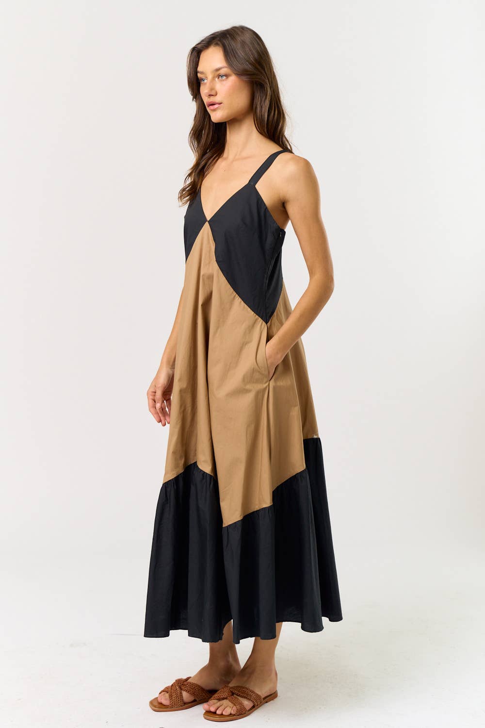 Colorblock Tank Midi Dress