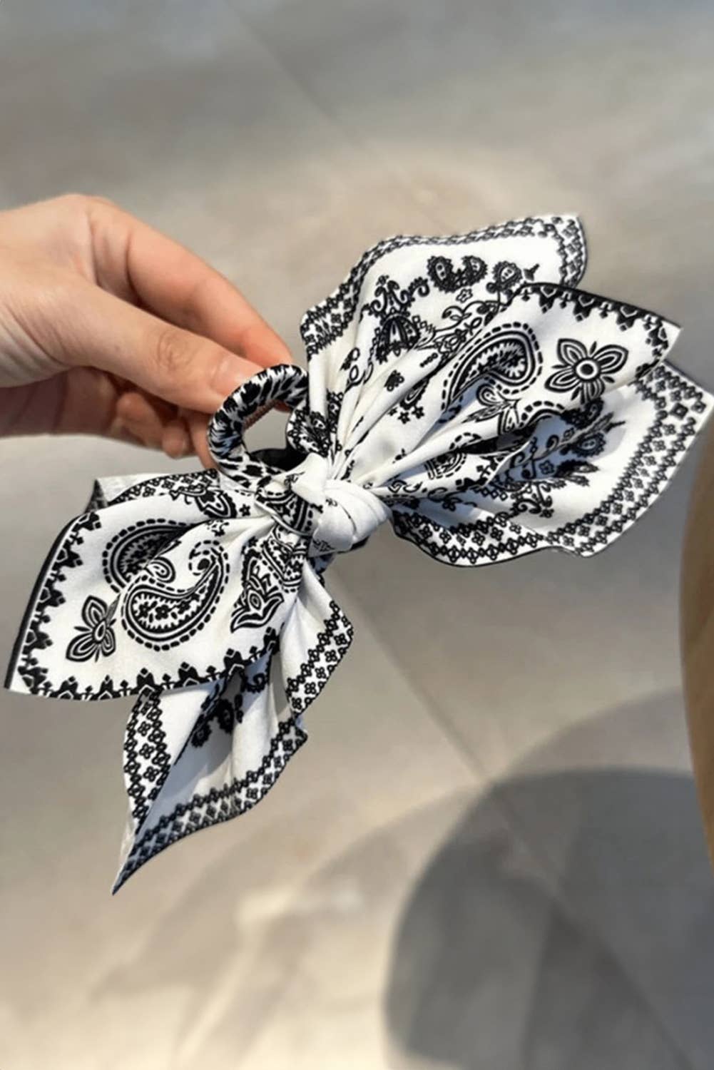 LDC Paisley Floral Print Bow Knot Hair Clip