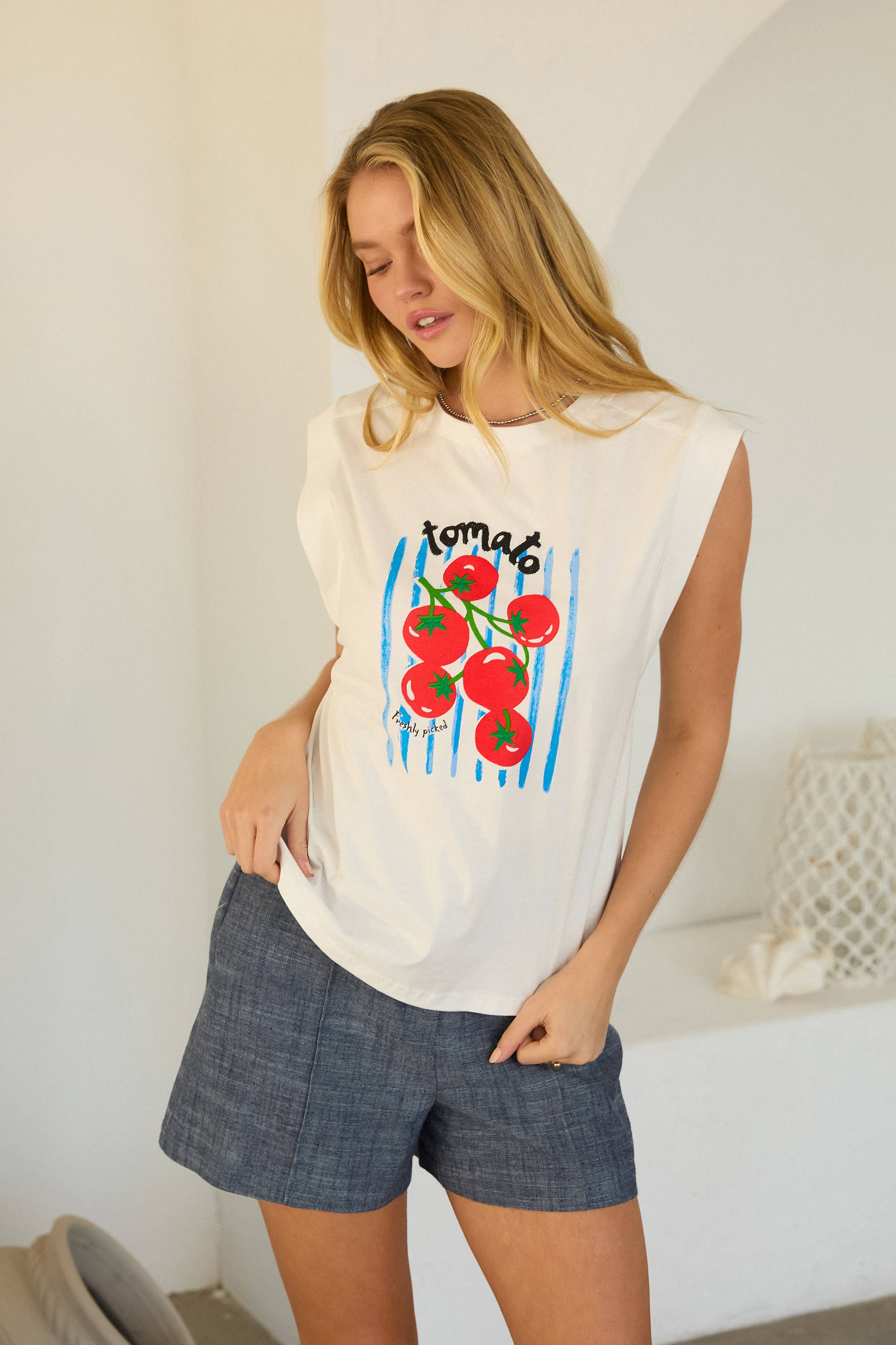 Tomato Embroidered Tee