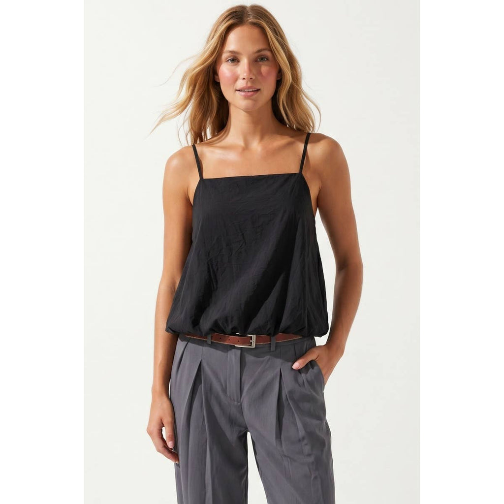 Billowy Cami Top With Bubble Hem