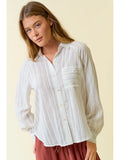 Striped Raglan Button Down