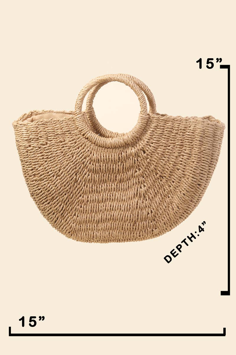 Half Moon Straw Tote