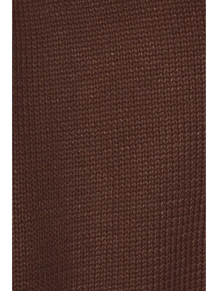Round Neck Sweater w/Pleated Sleeve