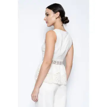 Embroidered Tie Tank Top