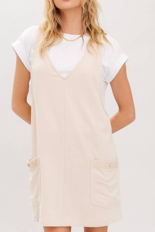 Cotton Terry Twill Tape Overall Mini Dress