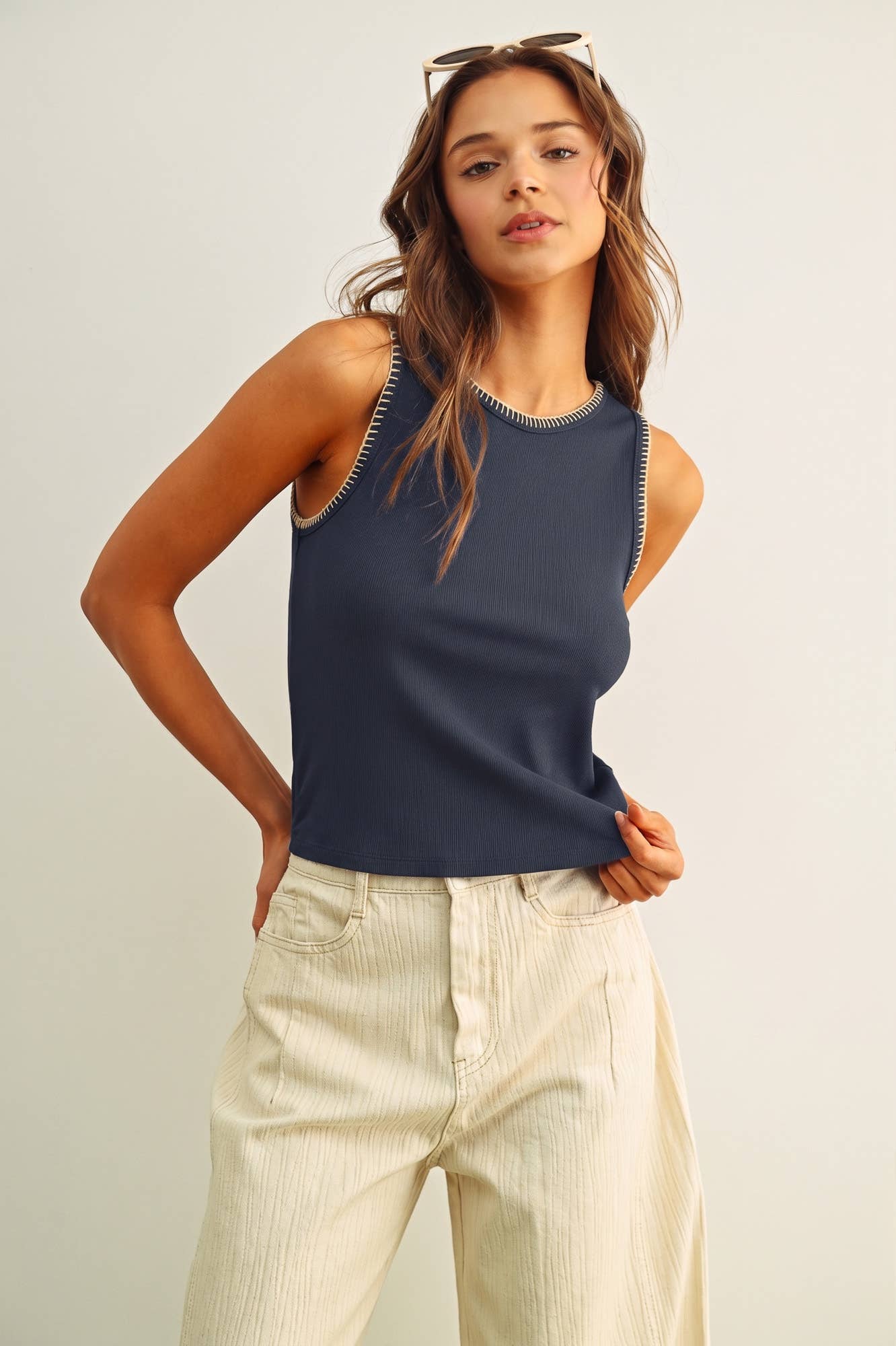Ribbed Tank Stitch Detail