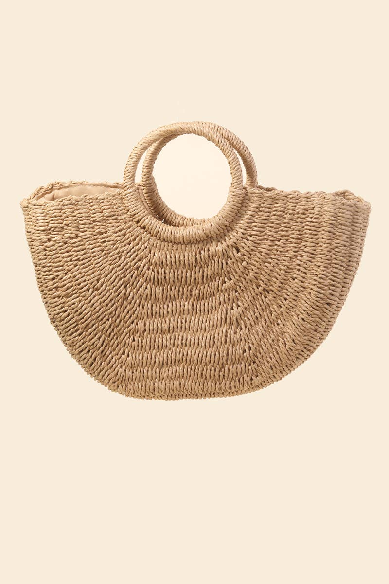 Half Moon Straw Tote