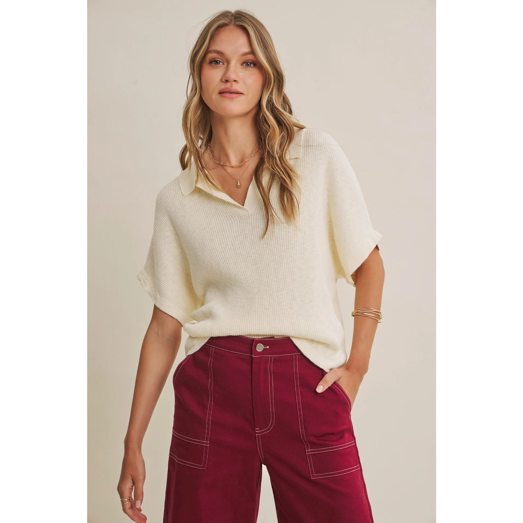 Modern Contrast Stitch Stretchy Cotton Twill Pants