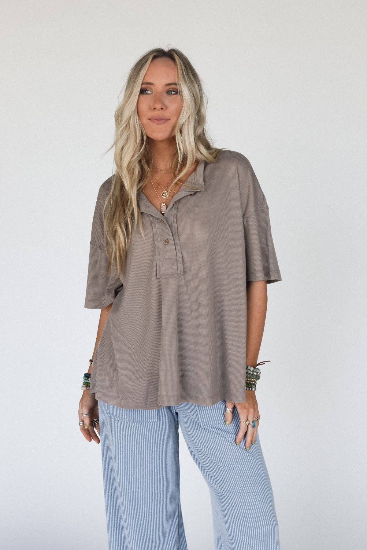 Soft Plume Henley Top