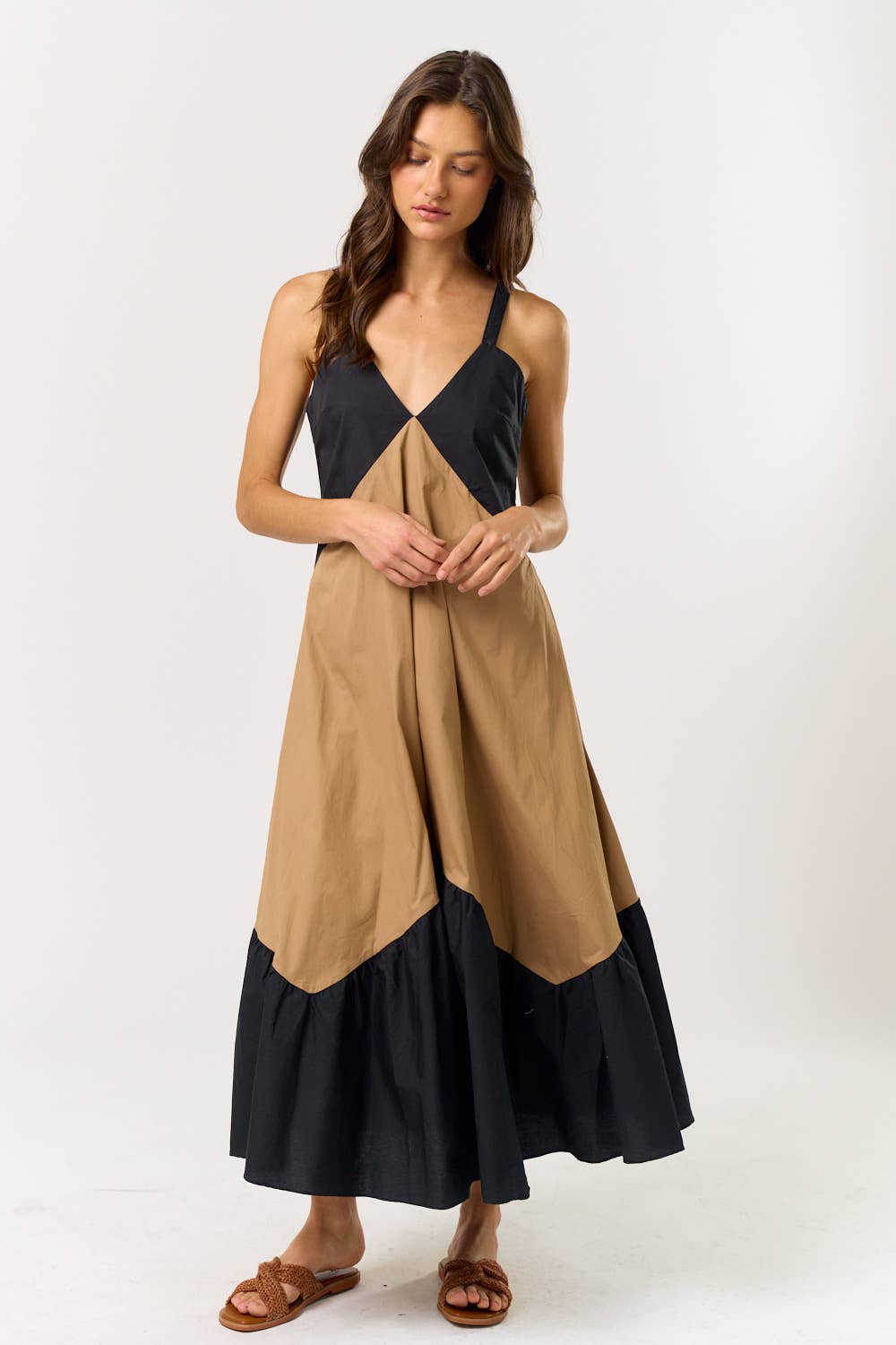 Colorblock Tank Midi Dress